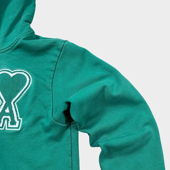 AMI Paris Alexandre Mattiussi Hoodie Green Ami de Coeur Logo XS Portugal - Picture 3 of 15